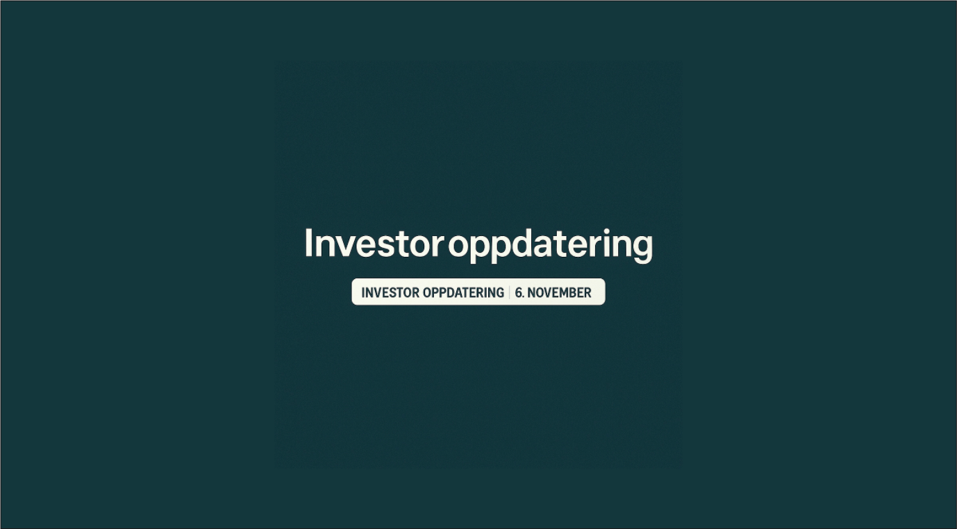 Investoroppdatering - salg - oktober