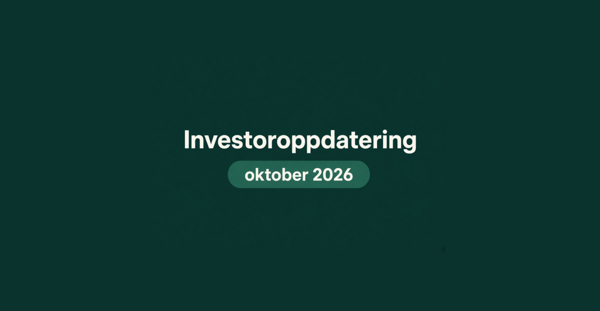 Investoroppdatering okt 2026